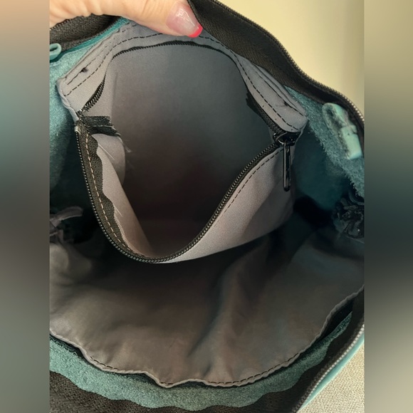 EUC Handcrafted Leather Teal Handbag - Picture 5 of 6